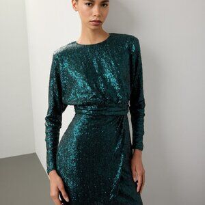 Donna Morgan Green Sequin Dress